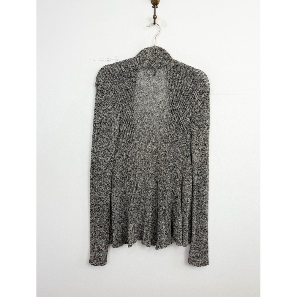 Eileen Fisher Organic Linen Wool Open Front Cardigan Marled Gray Size M - Picture 5 of 7